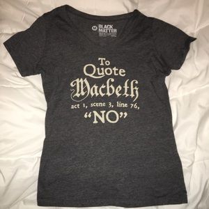RARE V-Neck Shakespeare "No" Hot Topic